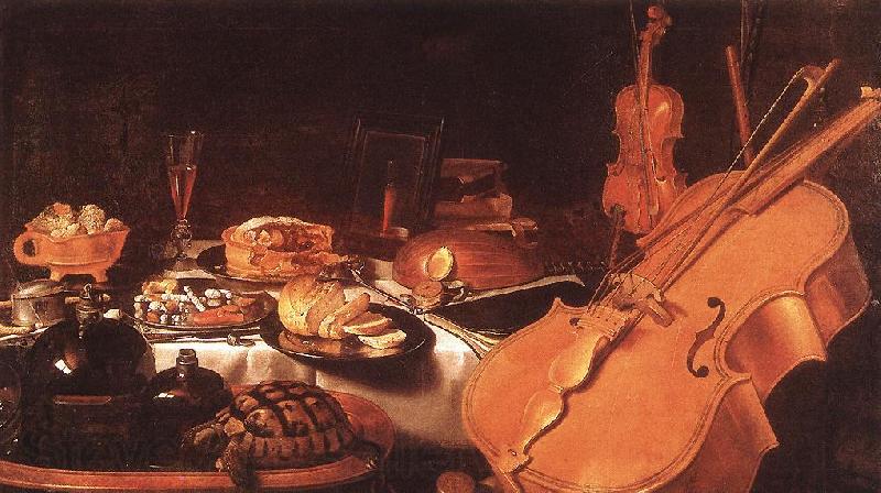 CLAESZ, Pieter Still-Life with Musical Instruments dfg Norge oil painting art